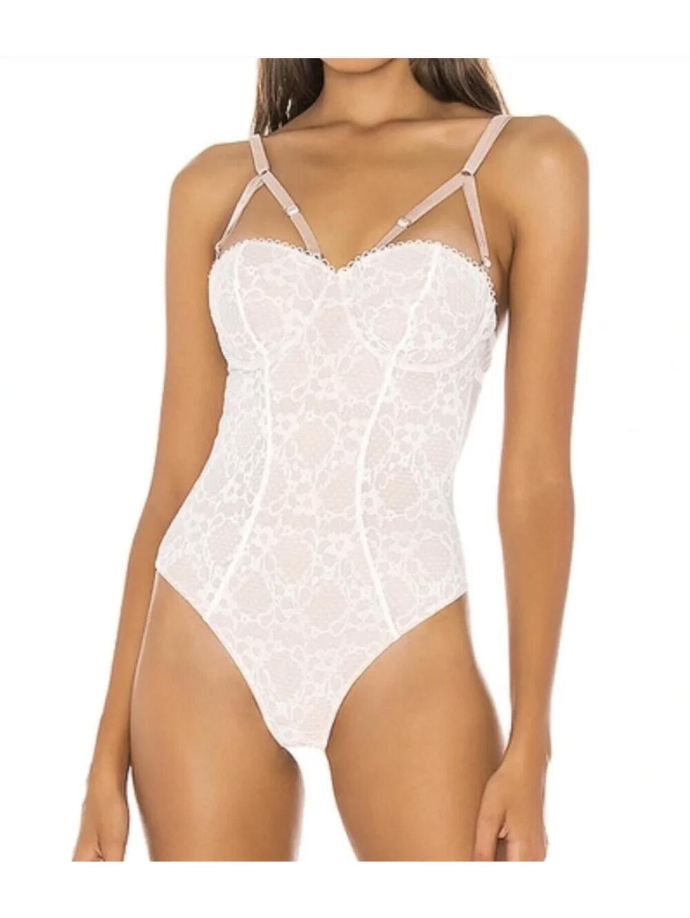 Thistle & Spire Elizabeth Bodysuit Ivory Lace Bustier Underwire NWT Size S